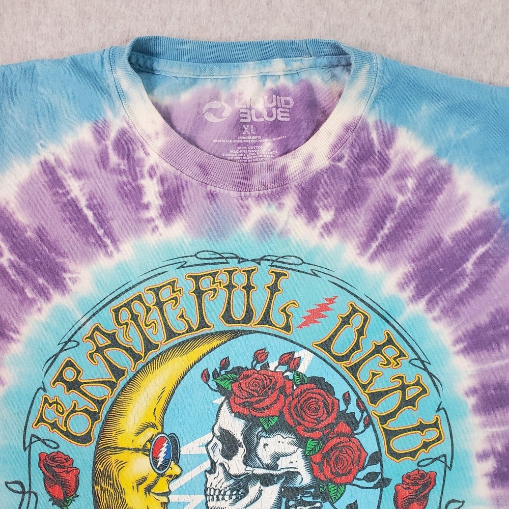 Grateful Dead Shirt Mens XL Blue Purple Tie Dye Fall Tour '89 Liquid Blue Band - Picture 4 of 11